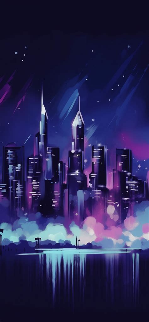 Purple City Art Wallpapers - Purple Aesthetic Wallpapers for iPhone