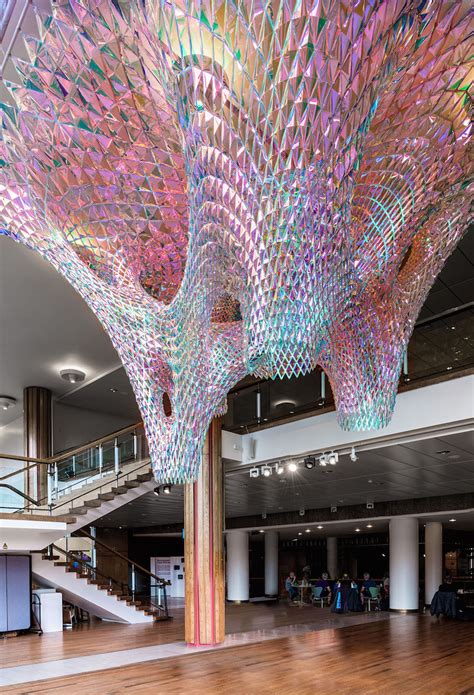 Vibrant mesh ceiling art installations | Boing Boing