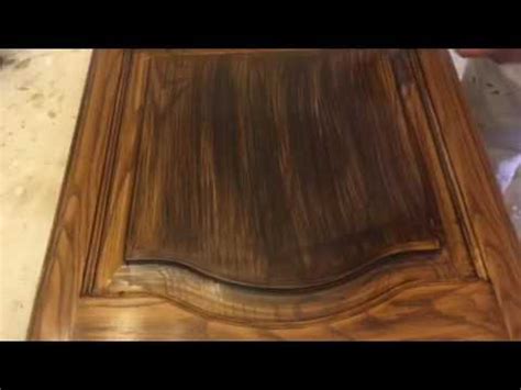 Applying Old Masters Gel Stain Glaze Dark Walnut on Kitchen Cabinets ...