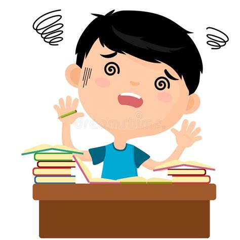 Too much homework vector stock vector. Illustration of open - 23920513