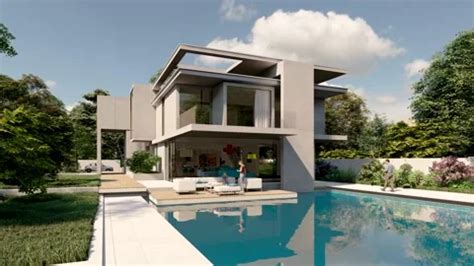 Impressive modern mansion with pool | Stock Video | Pond5