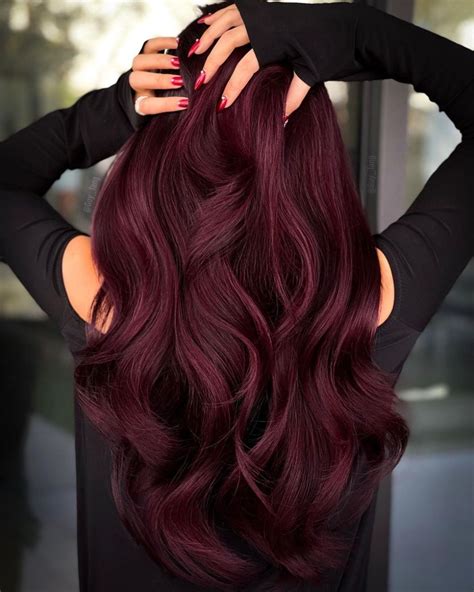Deep Red Wine Shade Wine Hair Color, Dark Red Hair Color, Pretty Hair ...