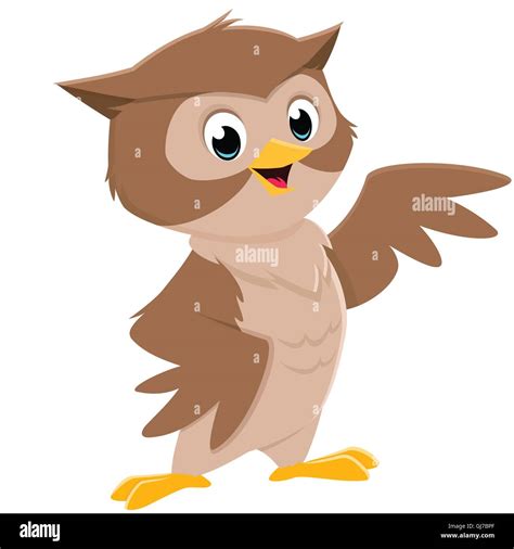 Vector cartoon illustration of a happy smiling owl Stock Vector Art & Illustration, Vector Image ...