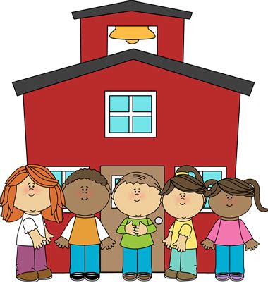 School Kids at School Clip Art - School Kids at School Image