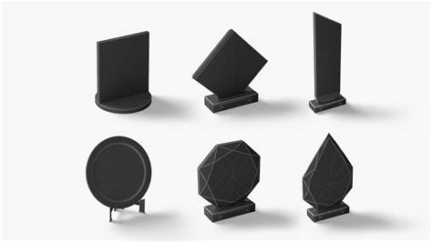 ArtStation - Glass Award Trophy Shapes - crystal plaque trophies set ...