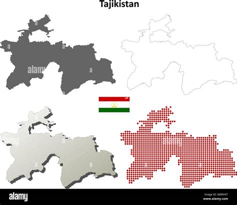 Tajikistan outline map set Stock Vector Image & Art - Alamy