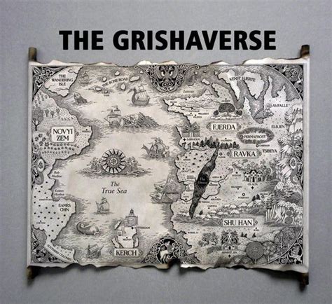 The Grishaverse Map, Grisha Trilogy Map Scroll, Shadow and Bone, Six of Crows, Kerch, Ketterdam ...