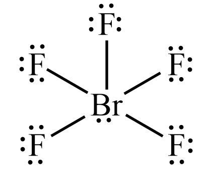 How many electron groups are around the central bromine atom in BrF5 ...