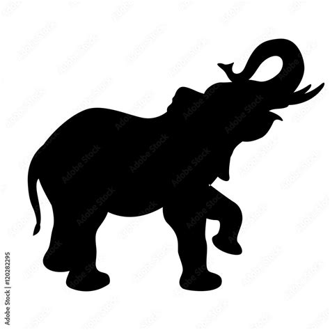 elephant black silhouette vector illustration side view Stock Vector ...