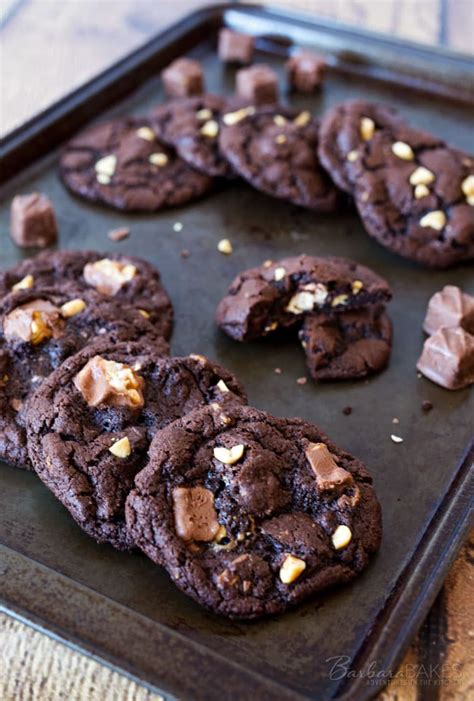 Chocolate Snickers Cookies - Barbara Bakes