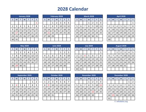 2028 Calendar