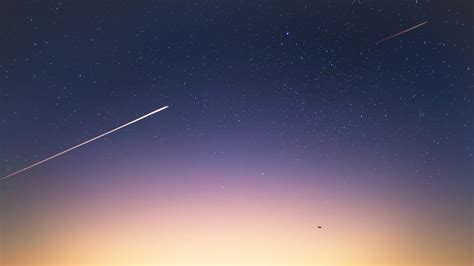 4K, stars, starry night, skyscape, sunset, night, nature, aircraft, sky, space, dusk ...