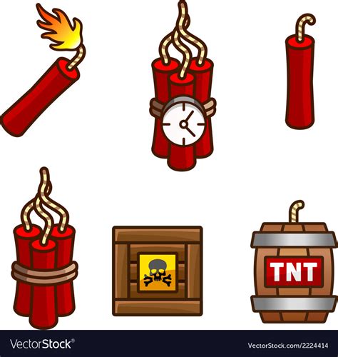 Tnt and dynamite set Royalty Free Vector Image