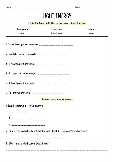 Transformation Examples, Energy Transformations, Science Worksheets ...