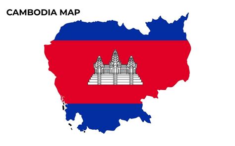 Premium Vector | Cambodia national flag map design illustration of ...