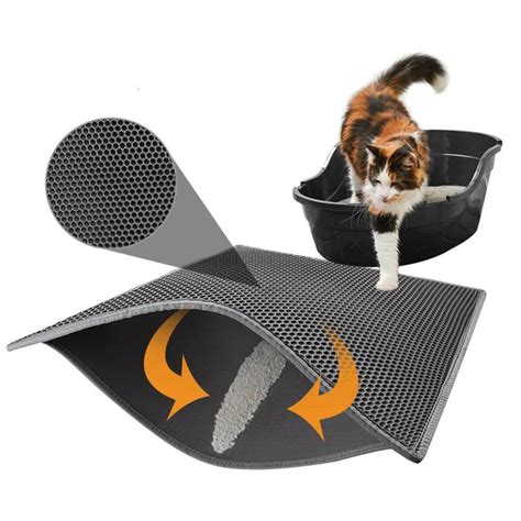 Cat Litter Mat EVA Double Layer Cat Litter Trapper Mats with Waterproof Bottom Layer Premium ...