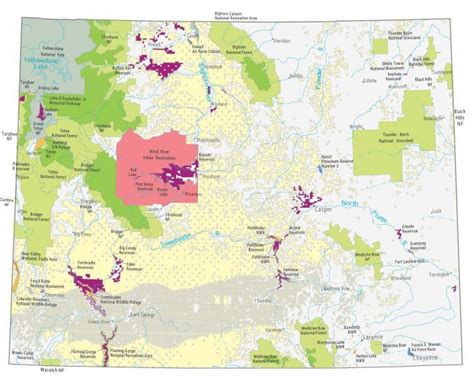 Wyoming Lakes and Rivers Map - GIS Geography