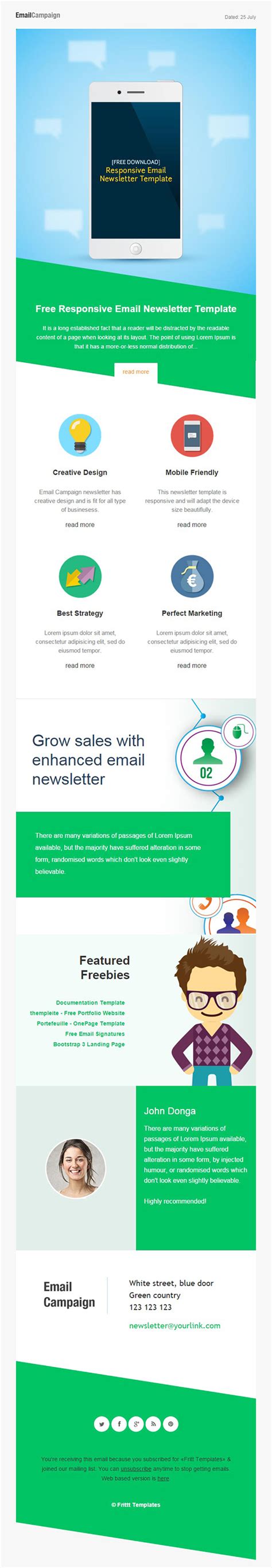 Responsive Email Newsletter Template [FREE DOWNLOAD] :: Behance