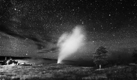 Astrophotography Blog: Yellowstone Night Landscape Geyser eruption ...