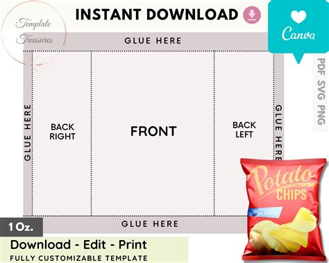 Chip Bag Template Free Canva