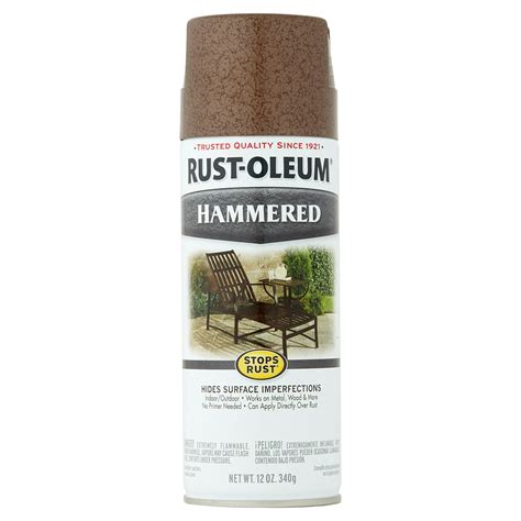 Brown, Rust-Oleum Stops Rust Hammered Metal Finish Spray Paint, 12 oz ...