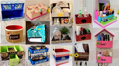 13 Cool Cardboard box ideas💡| 13 Best out of waste Craft ideas using ...