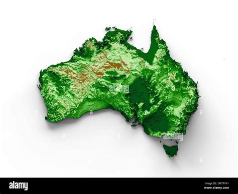 A 3d illustration of the Australian topographic map on a white background Stock Photo - Alamy