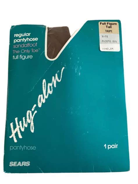 VINTAGE SEARS PANTYHOSE Hug-Alon Full Figure Tall Taupe Ms 16 $4.99 - PicClick