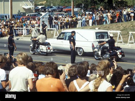 Elvis Presley Funeral Hearse leaving Graceland, Memphis, Tennessee, USA ...