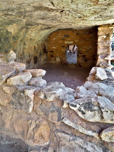 Native American Cliff Dwellings in Walnut Canyon National Monument Stock Photo - Image of trail ...