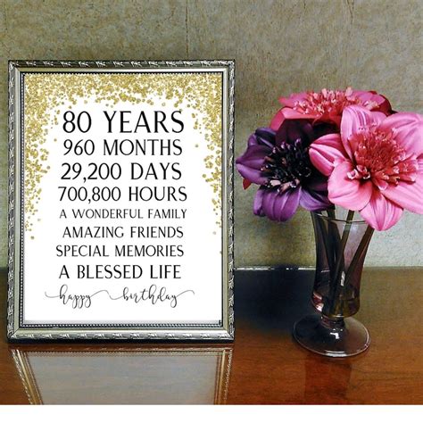 80th Birthday Party Print 80th Party Decoration Table Decor - Etsy