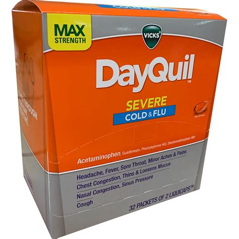 DayQuil Severe Cold & Flu Relief LiquidCaps - Acetaminophen, 32 Counts (04263) | Quill.com