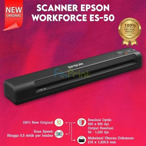 Jual Scanner Epson WorkForce ES-50 Portable Sheetfed Document Garansi Resmi | Shopee Indonesia