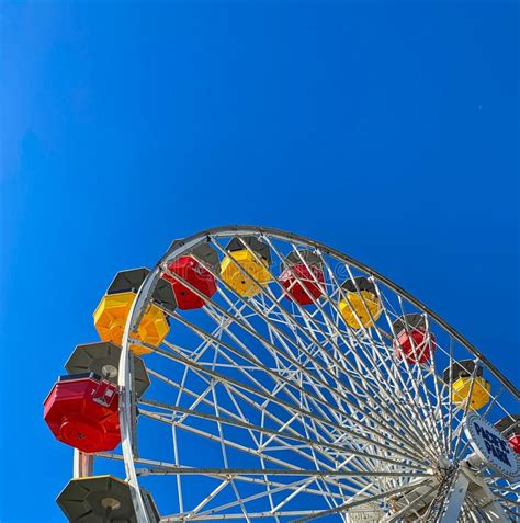 Ferris Wheel Colorful Santa Monica California Pier Pacific Park ...