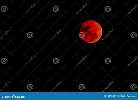 Blood Moon Concept of a Red Full Moon Against Black Sky Stock Image ...