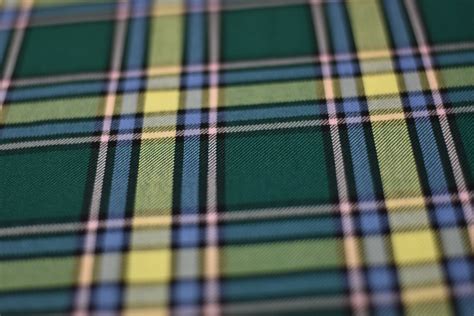 Green Tartan Fabric by the Yard / Half Yard, Plaid Fabric, Green With Pale Pink, Pale Blue and ...