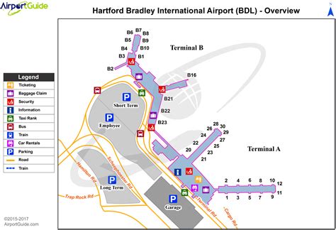 Windsor Locks - Bradley International (BDL) Airport Terminal Map - Overview Windsor Locks ...