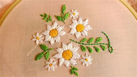 Easy White Flower Embroidery Tutorial-76,Hand Embroidery Sweet Flower,All over Embroidery ...