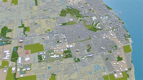 Racine, Wisconsin USA 20km - 3D Model by 3dstudio