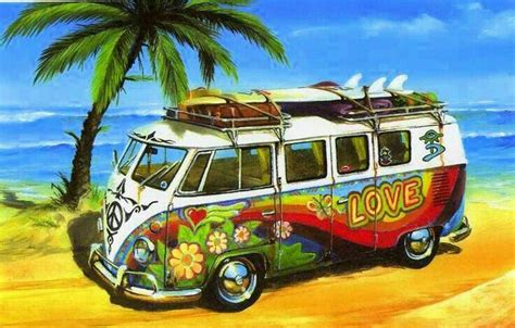 💚 Vw 💛 Hippie 💙 Van 💜 Painting Kits, Car Painting, Resin Painting ...