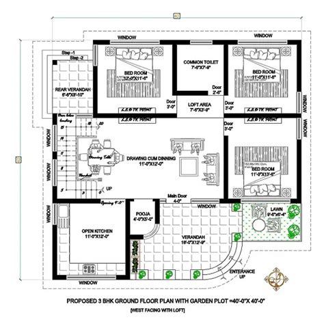 40x40 House Plans - Indian Floor Plans