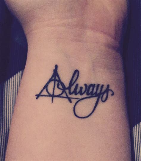 Harry Potter Tattoo: deathly hallows, always | Harry potter tattoos, Tattoos, Hp tattoo