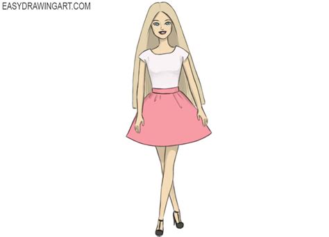 How To Draw A Barbie Step By Step Easy