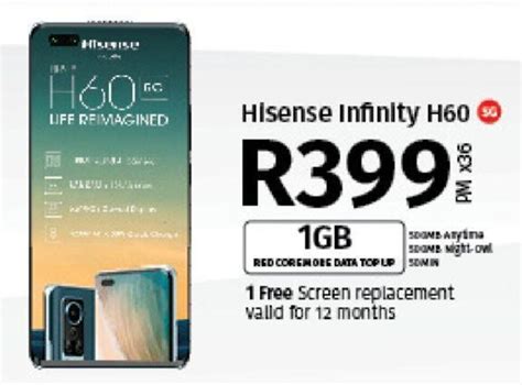 Hisense Infinity H60 5G offer at Vodacom