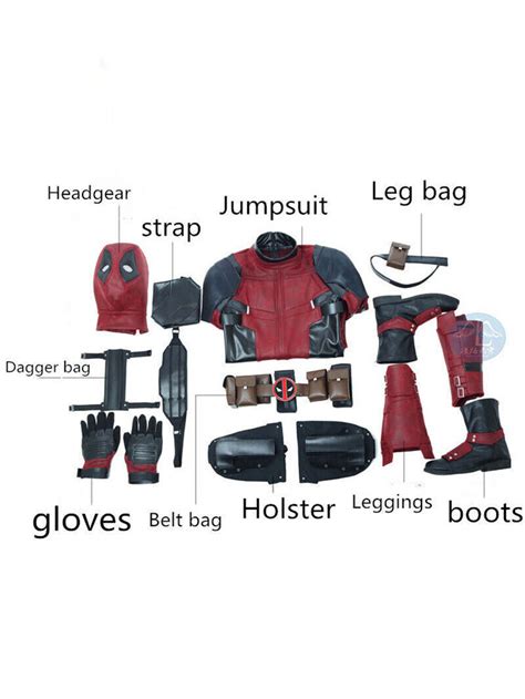 Deadpool Red Deadpool Cosplay Suit Costume Jumpsuit Halloween Accessories Gift | eBay