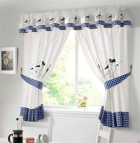 Kitchen Window Curtains Ready Made Inc Tie Backs (Pelmet Sold ...