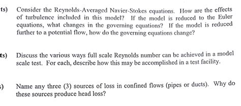 Solved Consider the Reynolds-Averaged Navier-Stokes | Chegg.com