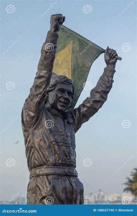 Statue of Famous Formula One Driver Ayrton Senna on Copacabana Beach ...