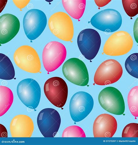 Color Balloons with Helium Pattern Stock Vector - Illustration of flying, happy: 37375207