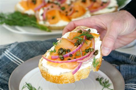 Smoked Salmon Toasts with Fried Capers - Forks and Folly